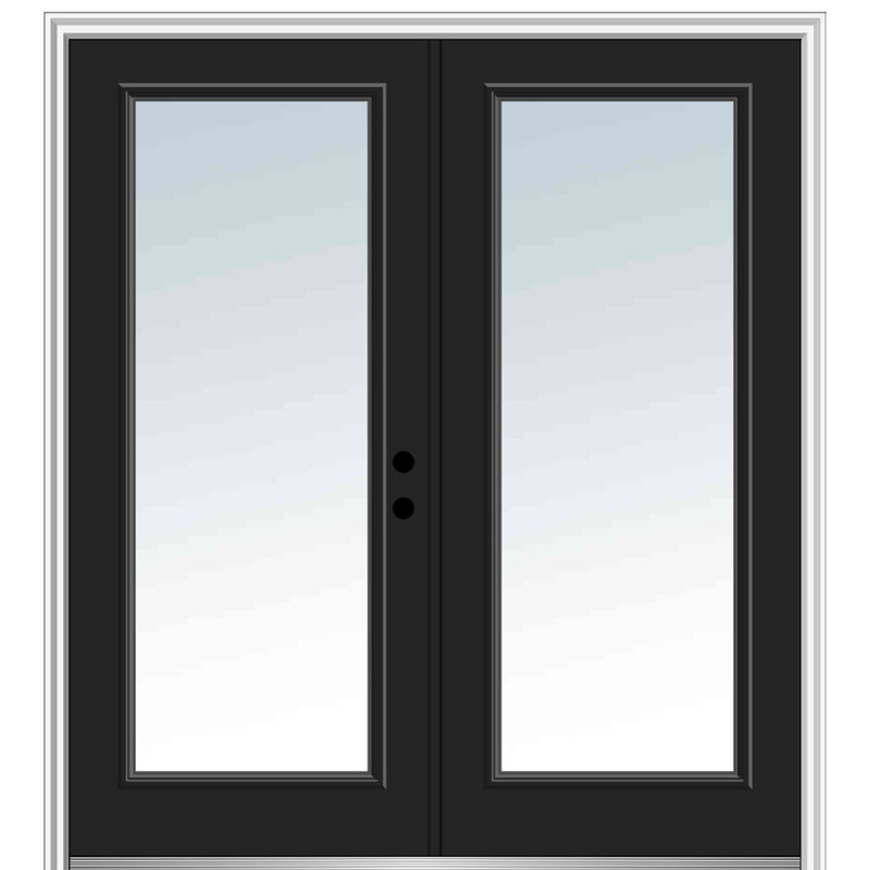 Verona Home Design Fibreglass Smooth Full Lite Clear Glass Prefinished